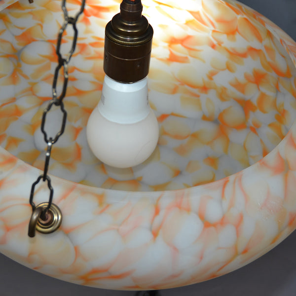 Orange Flakestone Art Deco Fycatcher glass bowl ceiling light